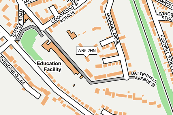 WR5 2HN map - OS OpenMap – Local (Ordnance Survey)