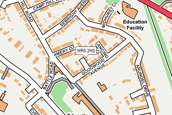 WR5 2HS map - OS OpenMap – Local (Ordnance Survey)