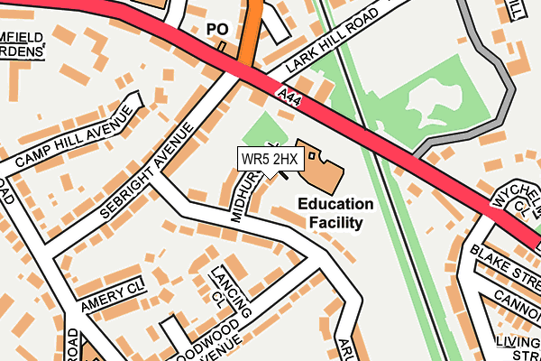 WR5 2HX map - OS OpenMap – Local (Ordnance Survey)