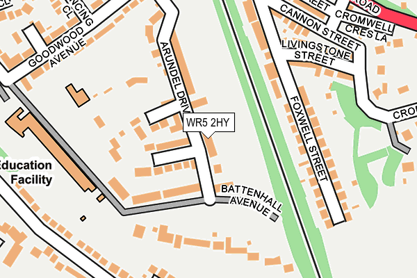 WR5 2HY map - OS OpenMap – Local (Ordnance Survey)
