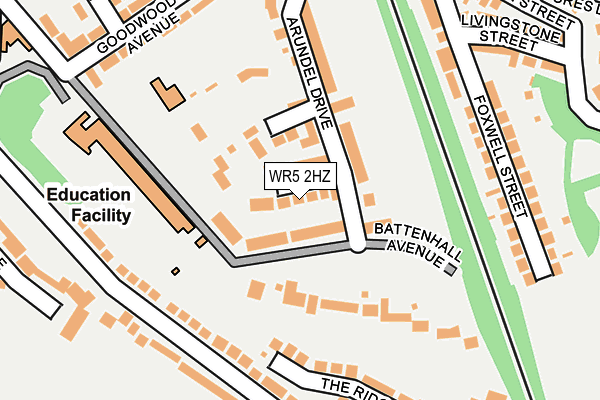 WR5 2HZ map - OS OpenMap – Local (Ordnance Survey)