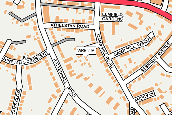 WR5 2JA map - OS OpenMap – Local (Ordnance Survey)