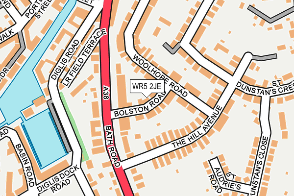 WR5 2JE map - OS OpenMap – Local (Ordnance Survey)