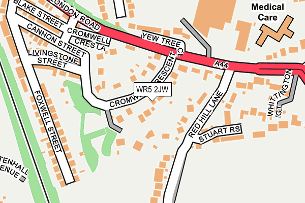 WR5 2JW map - OS OpenMap – Local (Ordnance Survey)