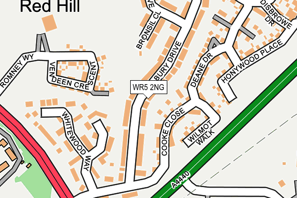 WR5 2NG map - OS OpenMap – Local (Ordnance Survey)