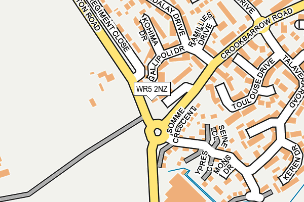 WR5 2NZ map - OS OpenMap – Local (Ordnance Survey)
