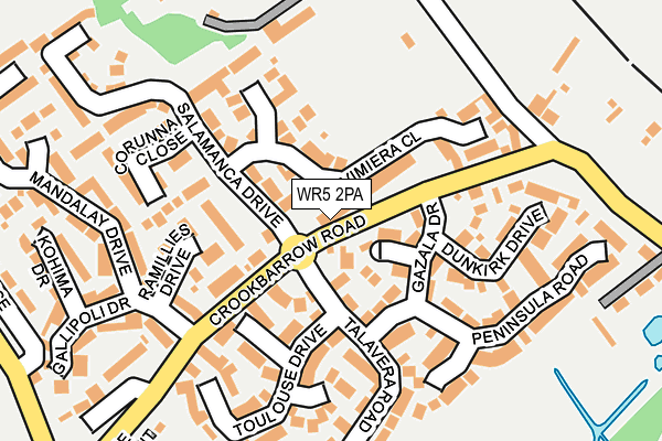 WR5 2PA map - OS OpenMap – Local (Ordnance Survey)