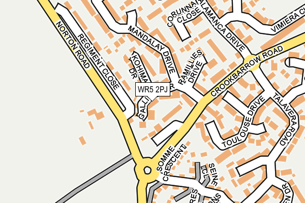 WR5 2PJ map - OS OpenMap – Local (Ordnance Survey)