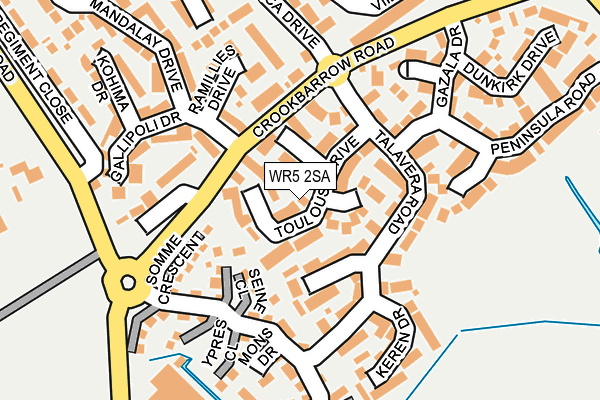 WR5 2SA map - OS OpenMap – Local (Ordnance Survey)