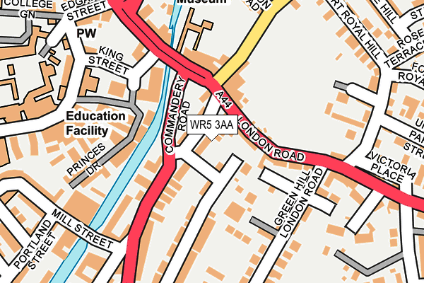 WR5 3AA map - OS OpenMap – Local (Ordnance Survey)