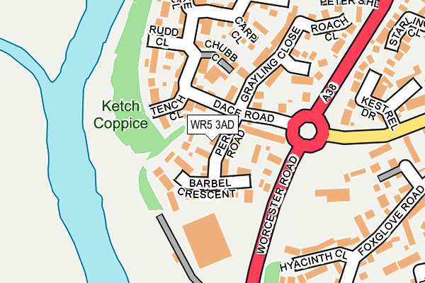 WR5 3AD map - OS OpenMap – Local (Ordnance Survey)