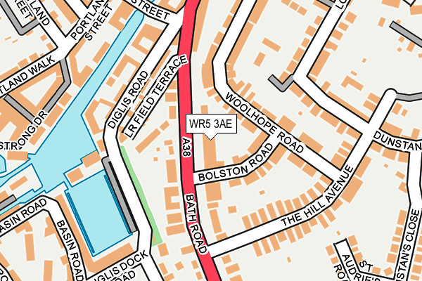 WR5 3AE map - OS OpenMap – Local (Ordnance Survey)