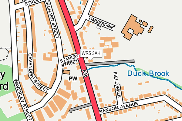 WR5 3AH map - OS OpenMap – Local (Ordnance Survey)
