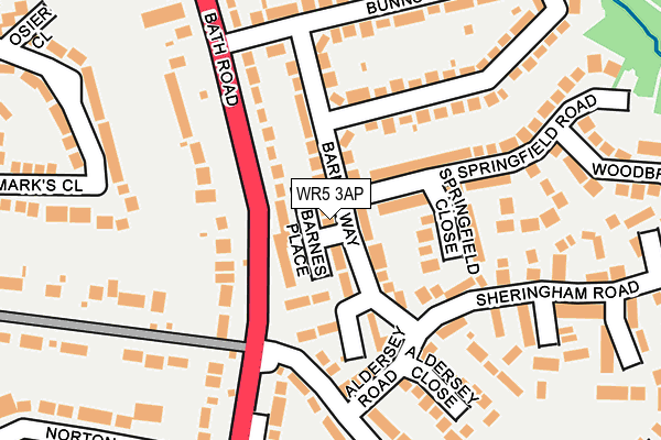 WR5 3AP map - OS OpenMap – Local (Ordnance Survey)