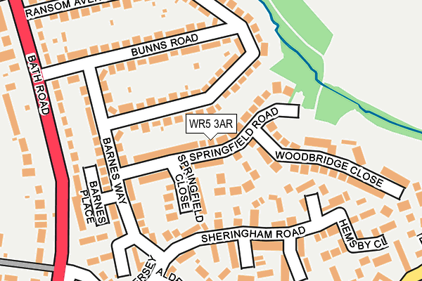 WR5 3AR map - OS OpenMap – Local (Ordnance Survey)