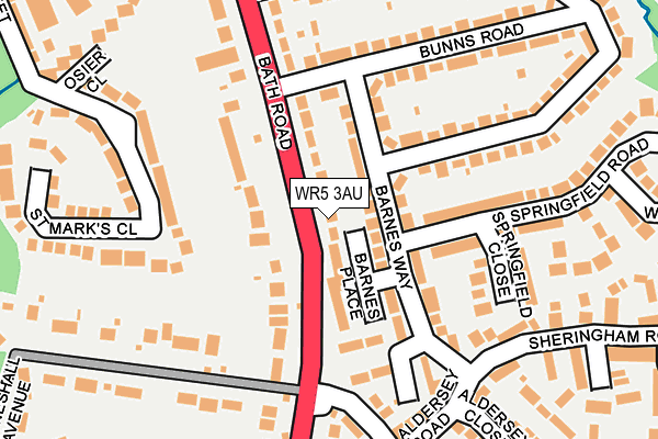 WR5 3AU map - OS OpenMap – Local (Ordnance Survey)