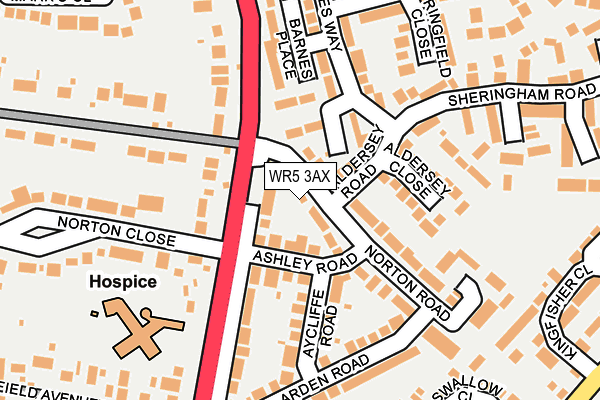 WR5 3AX map - OS OpenMap – Local (Ordnance Survey)