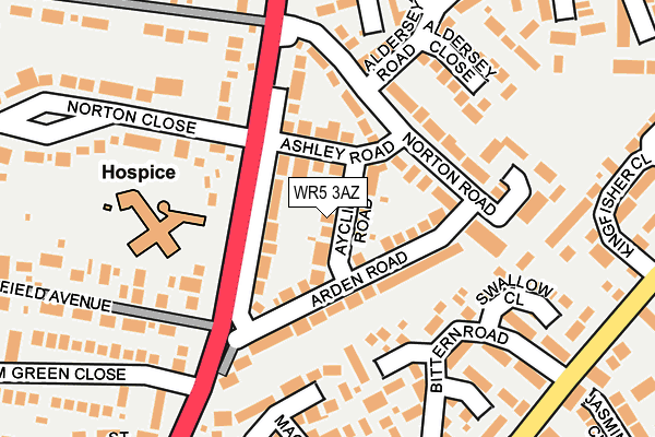 WR5 3AZ map - OS OpenMap – Local (Ordnance Survey)