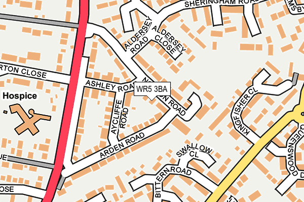 WR5 3BA map - OS OpenMap – Local (Ordnance Survey)