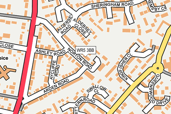 WR5 3BB map - OS OpenMap – Local (Ordnance Survey)
