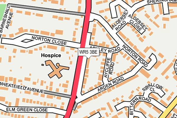 WR5 3BE map - OS OpenMap – Local (Ordnance Survey)