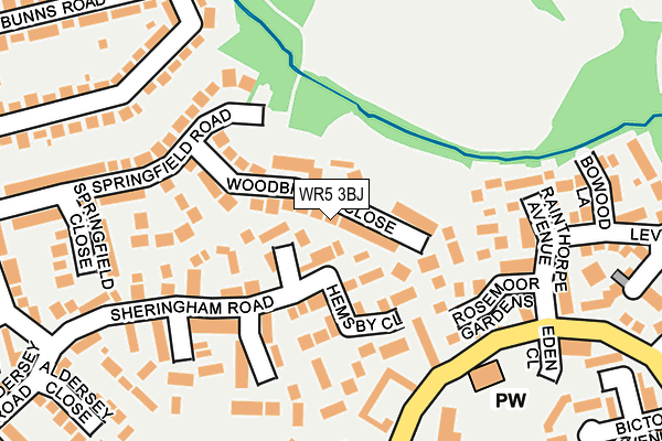 WR5 3BJ map - OS OpenMap – Local (Ordnance Survey)