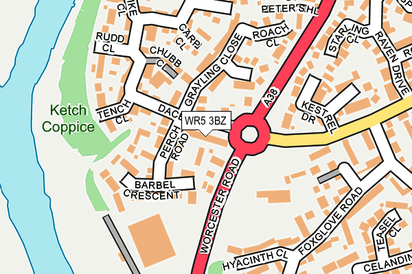 WR5 3BZ map - OS OpenMap – Local (Ordnance Survey)