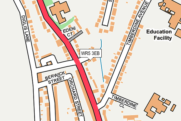 WR5 3EB map - OS OpenMap – Local (Ordnance Survey)