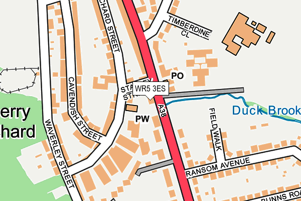 WR5 3ES map - OS OpenMap – Local (Ordnance Survey)