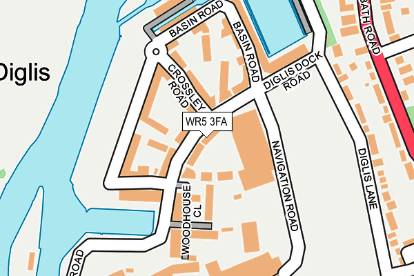WR5 3FA map - OS OpenMap – Local (Ordnance Survey)