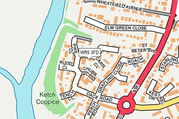 WR5 3FD map - OS OpenMap – Local (Ordnance Survey)