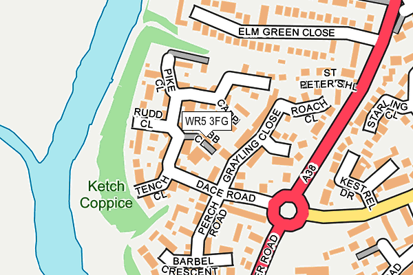 WR5 3FG map - OS OpenMap – Local (Ordnance Survey)