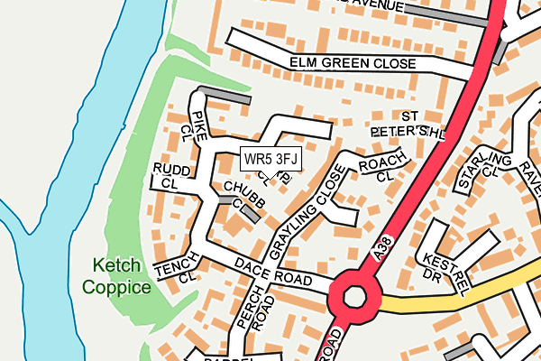 WR5 3FJ map - OS OpenMap – Local (Ordnance Survey)