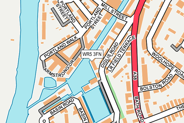 WR5 3FN map - OS OpenMap – Local (Ordnance Survey)