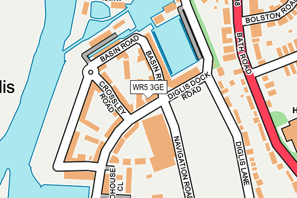 WR5 3GE map - OS OpenMap – Local (Ordnance Survey)