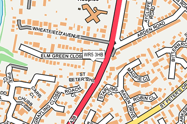 WR5 3HB map - OS OpenMap – Local (Ordnance Survey)