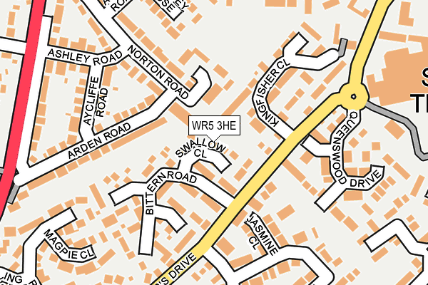 WR5 3HE map - OS OpenMap – Local (Ordnance Survey)