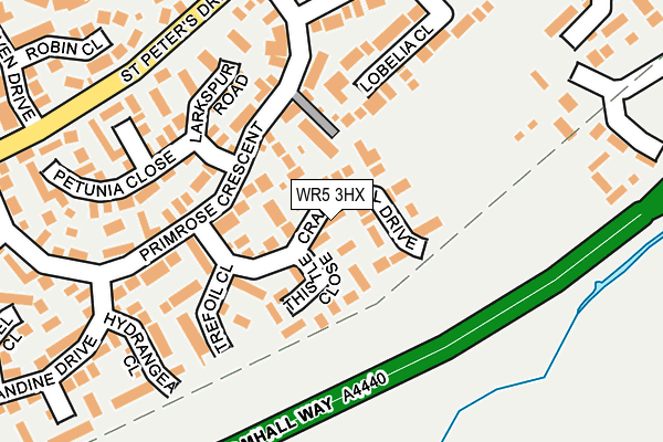 WR5 3HX map - OS OpenMap – Local (Ordnance Survey)