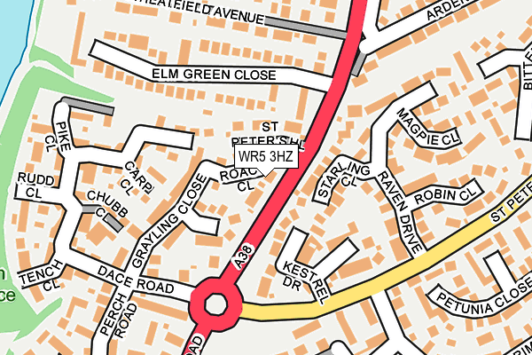 WR5 3HZ map - OS OpenMap – Local (Ordnance Survey)