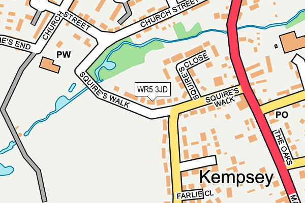 WR5 3JD map - OS OpenMap – Local (Ordnance Survey)