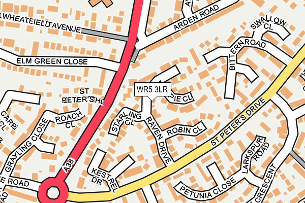 WR5 3LR map - OS OpenMap – Local (Ordnance Survey)