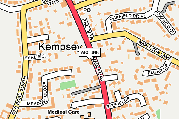 WR5 3NB map - OS OpenMap – Local (Ordnance Survey)