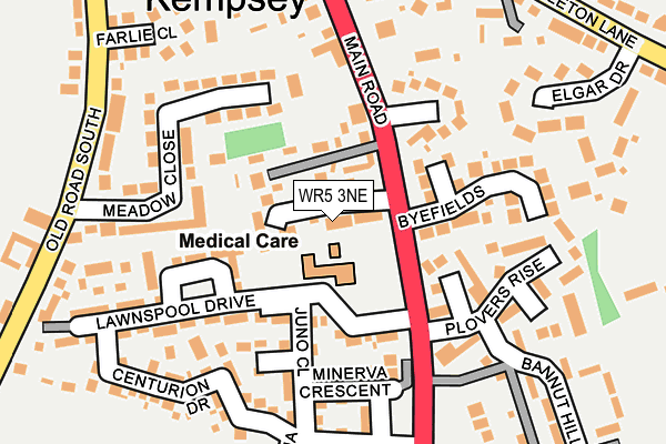 WR5 3NE map - OS OpenMap – Local (Ordnance Survey)