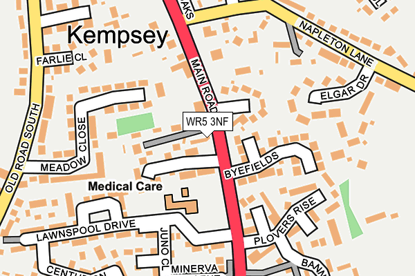 WR5 3NF map - OS OpenMap – Local (Ordnance Survey)