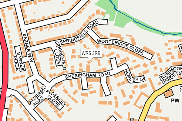 WR5 3RB map - OS OpenMap – Local (Ordnance Survey)