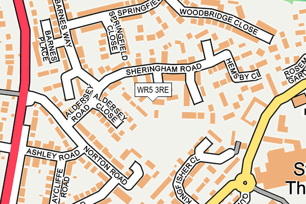 WR5 3RE map - OS OpenMap – Local (Ordnance Survey)
