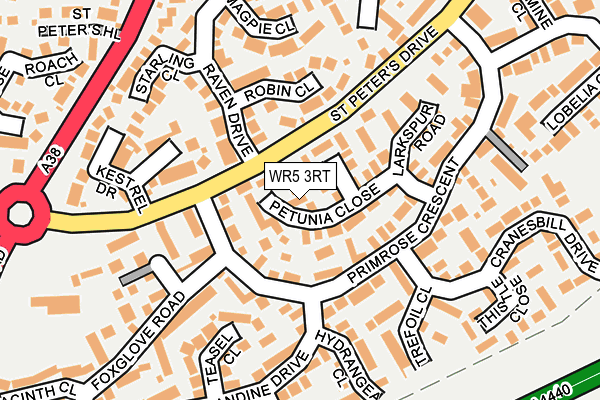 WR5 3RT map - OS OpenMap – Local (Ordnance Survey)
