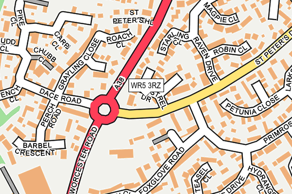 WR5 3RZ map - OS OpenMap – Local (Ordnance Survey)