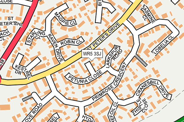 WR5 3SJ map - OS OpenMap – Local (Ordnance Survey)