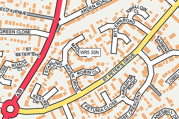 WR5 3SN map - OS OpenMap – Local (Ordnance Survey)
